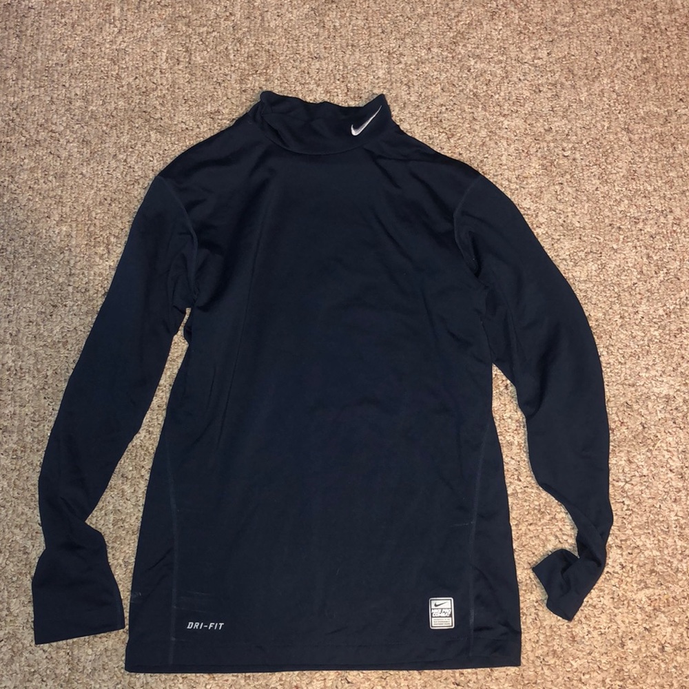 Navy blue Nike pro combat dri fit shirt